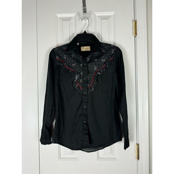 Ely Cattleman Collection Womens Vintage Pearl Snaps Blouse Size 8 - Picture 1 of 4